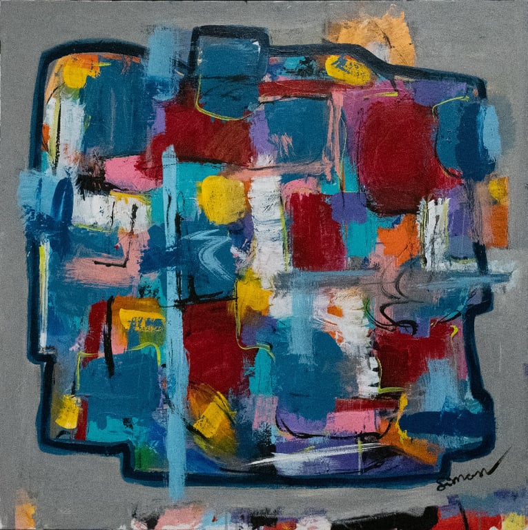 #1118 Maleri 100X100 cm billede 2