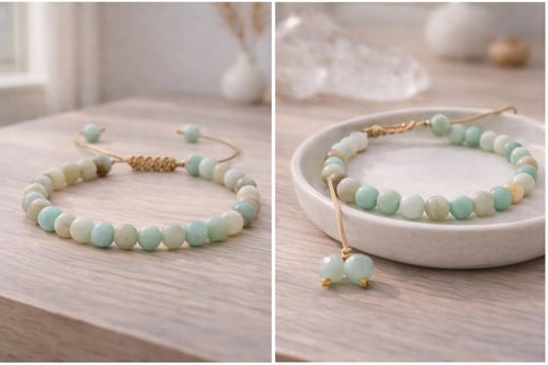 Amazonit Armbånd 6 mm – Ro &amp; Klarhed