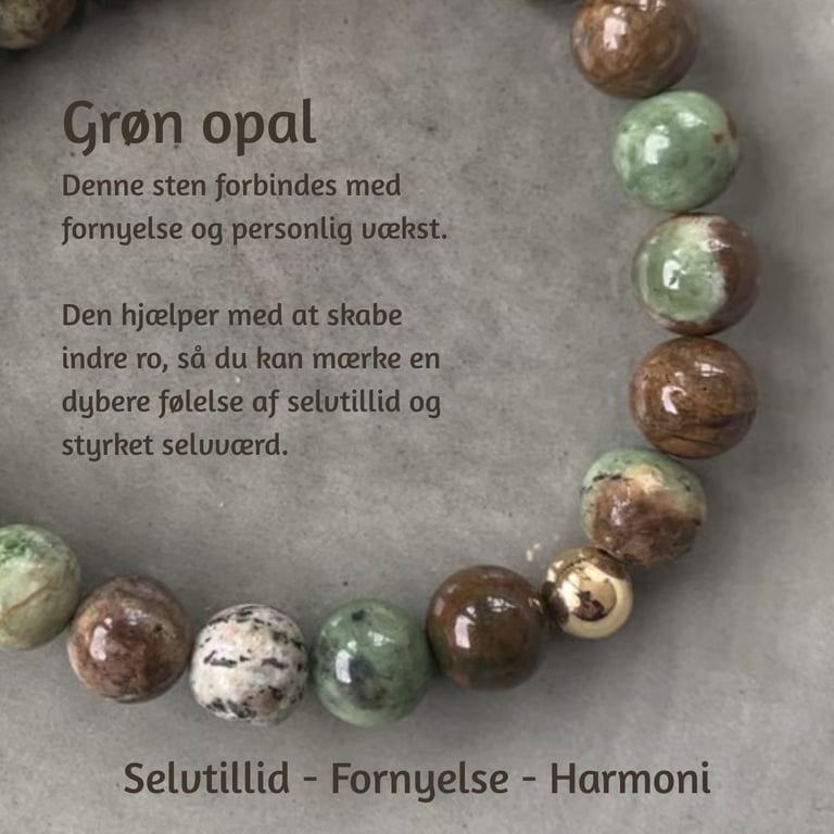 Grøn opal armbånd 6mm billede 2