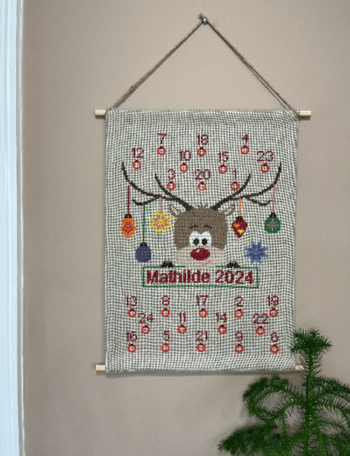 Christmas with Rudolph julekalender 2039-1 Str. 38 x 56 cm.