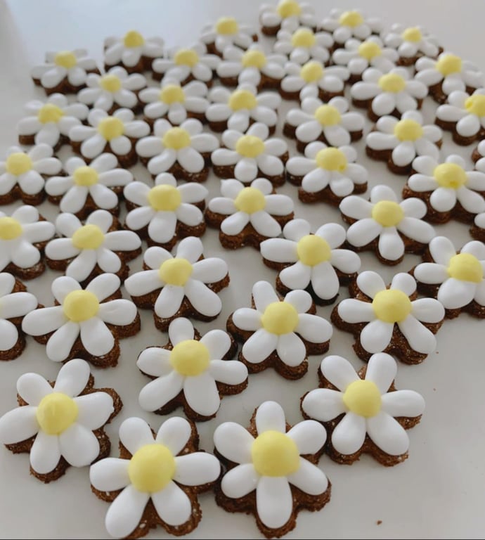 Hvide blomster cookies