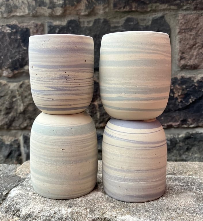 Marmoreret kop, lavendel  billede 5