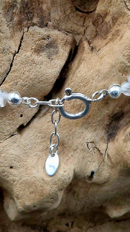 Bjergkrystal sølv halskæde - 86 cm billede 2