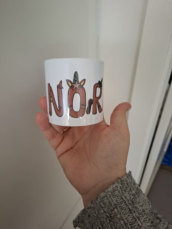 Lille Krus med NAVN: Unicon Rosa skrift, Hvid baggrund billede 4