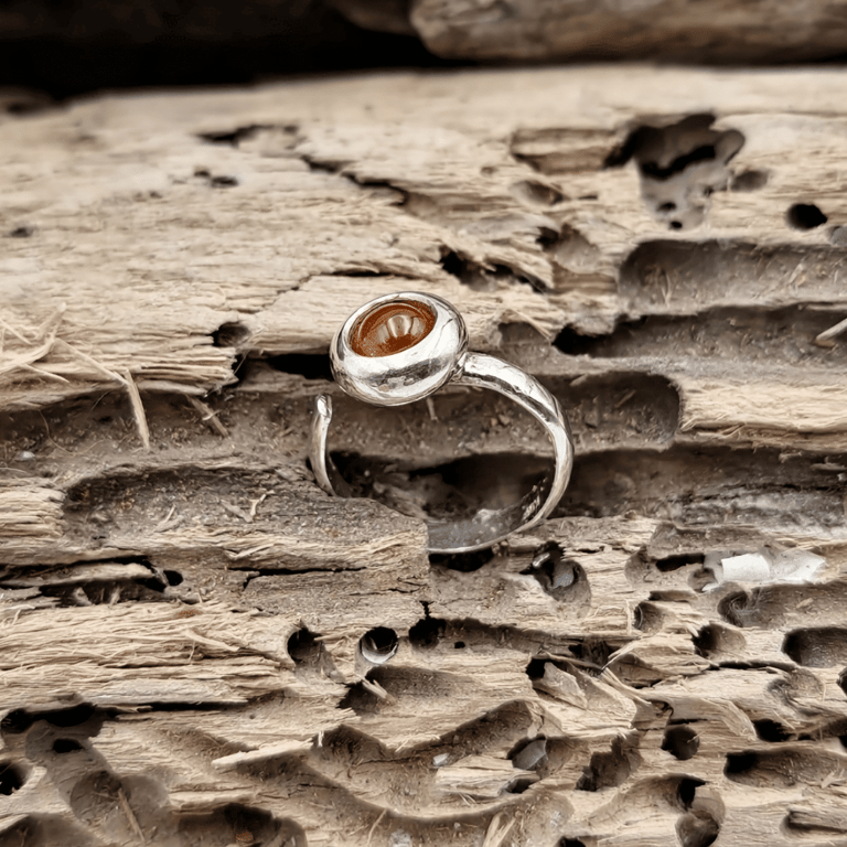 Orange granat ring. billede 2