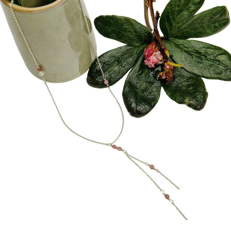 Svanen - halskæde lyserød