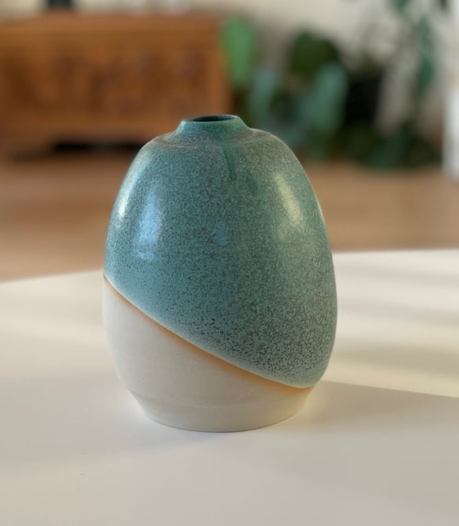 Vase, matgrøn - 15 cm billede 2