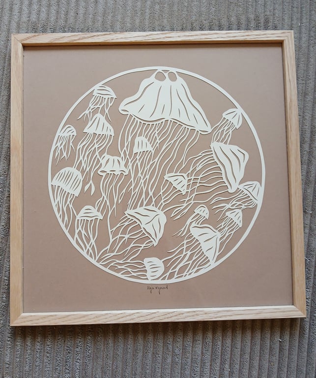 30x30cm "Hav af gopler" -  indrammet  (3)