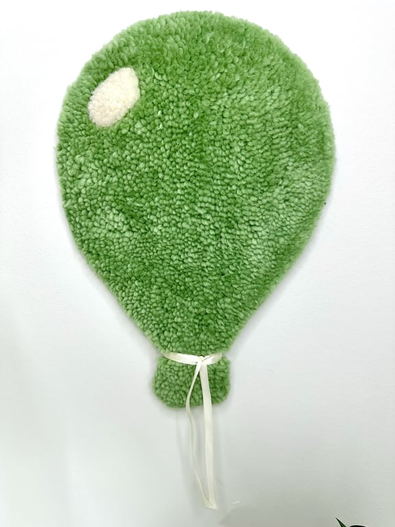 Tuftet farverig ballon (stor)- Håndlavet vægkunst i 100% uld. billede 3