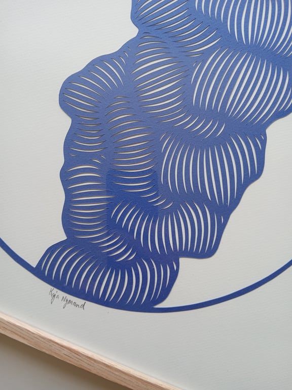 40x40cm papercut, indrammet (3)