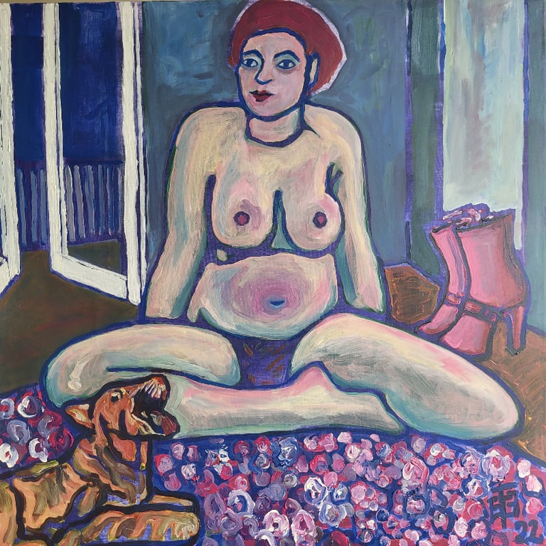 Qroquis - akryl på lærred - 80 x 80 cm