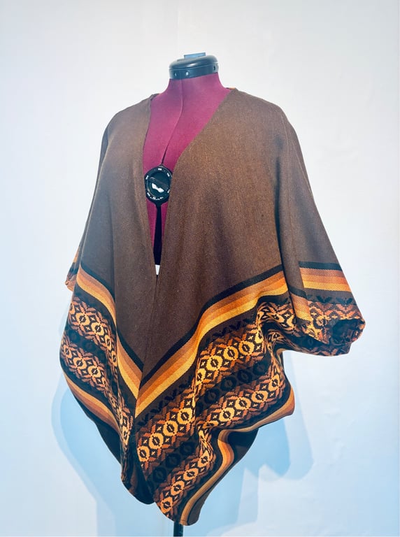 Sjalscardigan i brun billede 4