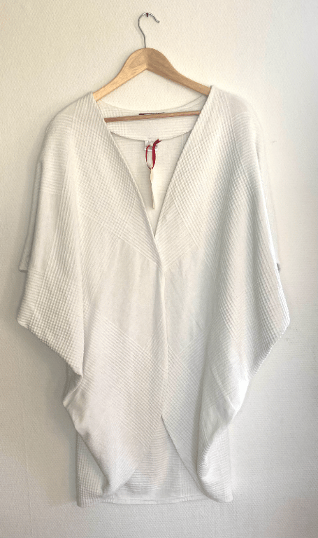 Sjalscardigan med hvide tern