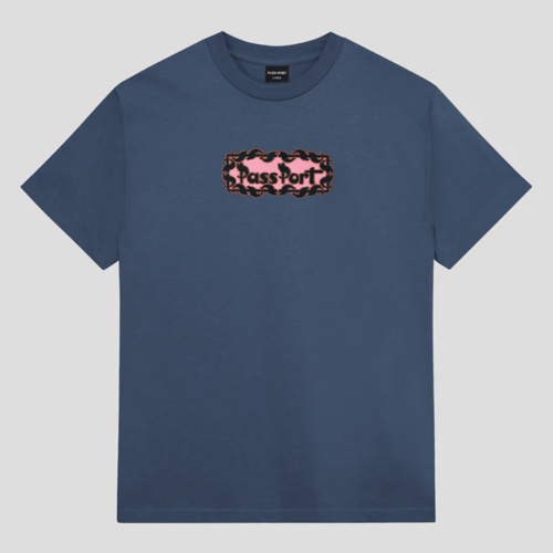 Pass~Port, Pattoned T-shirt, Blue, Str. L (3)