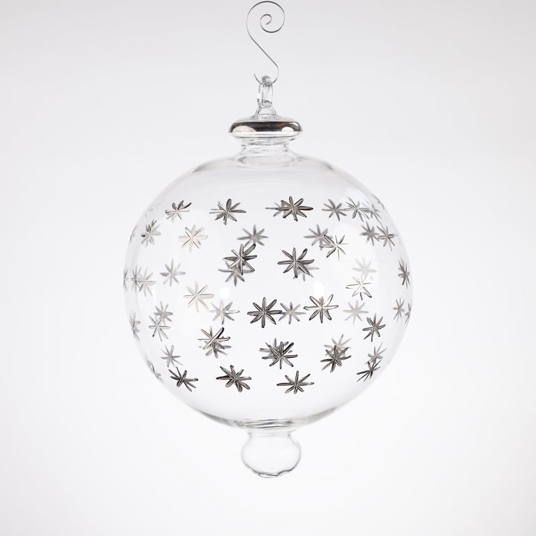 JULEKUGLE DESIGN 1002 KRYSTAL MED GULD ELLER HVIDGULD