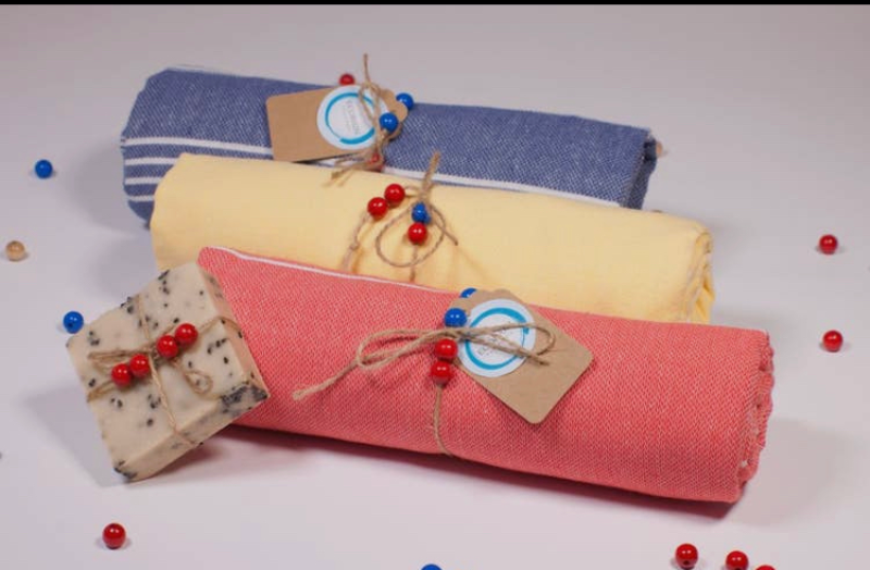 Hammam håndklæde - Rød (4)