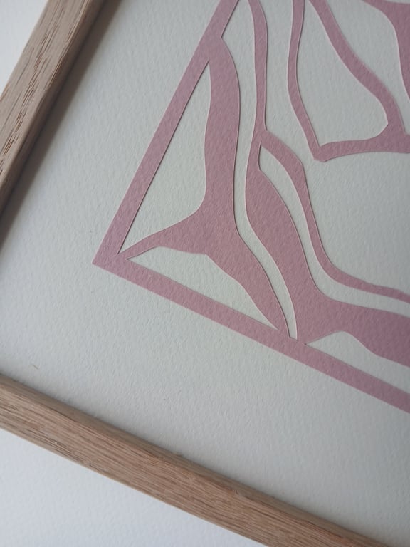 A4, papercut, gammelrosa, indrammet  (2)