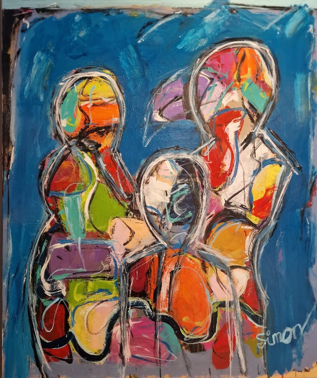 #1141 Kunstværk 100X120 cm  SOLD billede 2