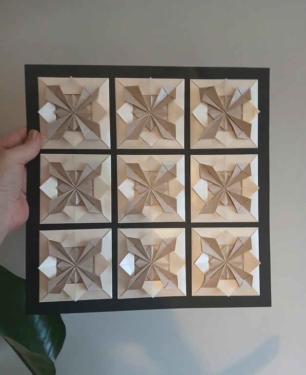 30x30cm foldet værk, indrammet  (3)