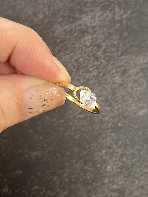Beyou ring med en Herkimer diamant nr.2 billede 2