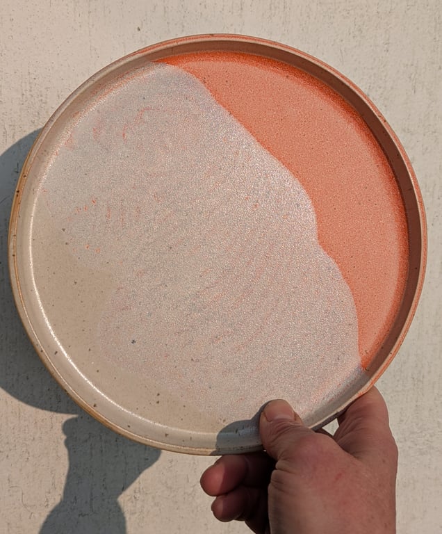 Frokosttallerken orangmeleret/beige