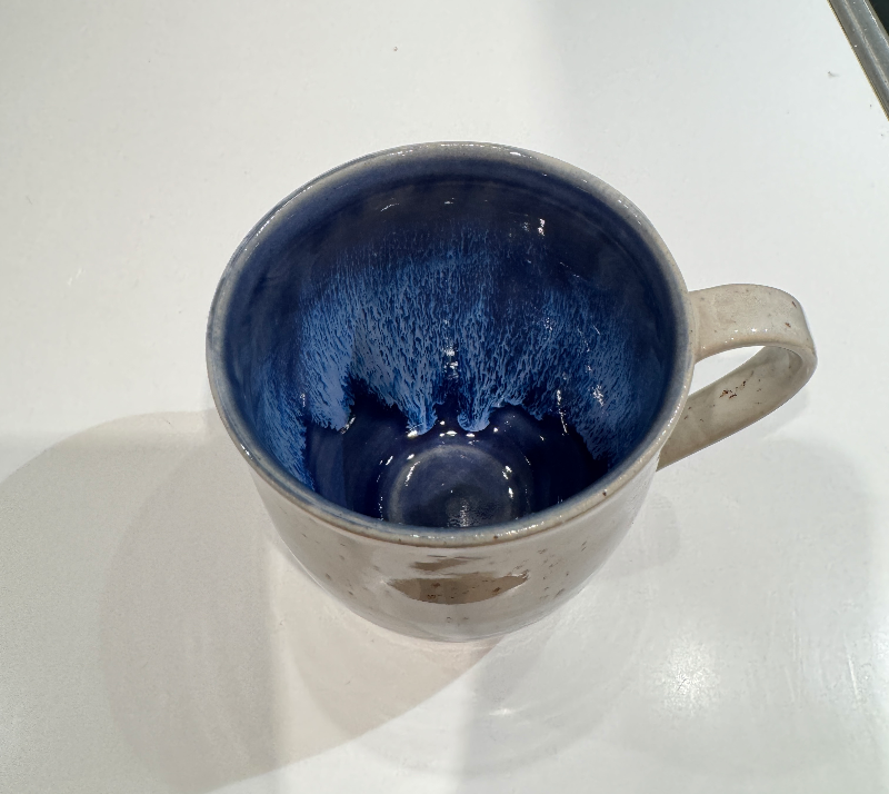 Kop råhvid med nister, safirblå effekt #5 billede 3