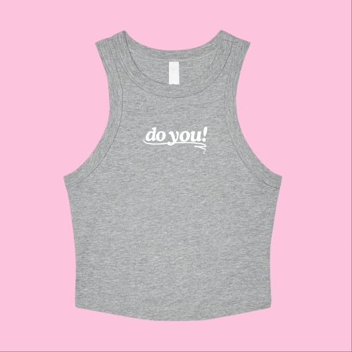 do you! STATEMENT!, Racer Tank Top, Heather grey