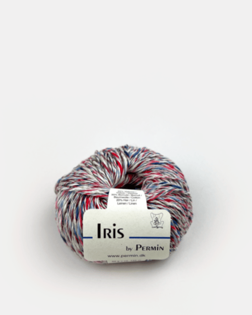 Kit: Bluse med løftede masker i flamé garnet Iris (11)