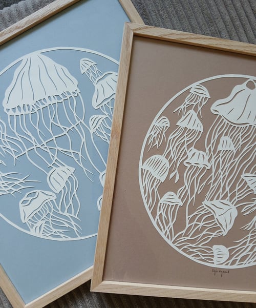 30x30cm "Hav af gopler" -  indrammet 