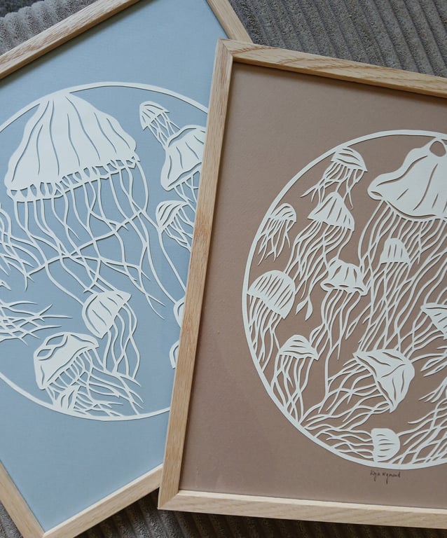 30x30cm "Hav af gopler" -  indrammet  (2)