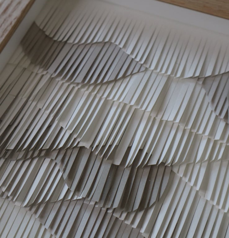 A4 papirværk, hvid, grå, indrammet billede 4