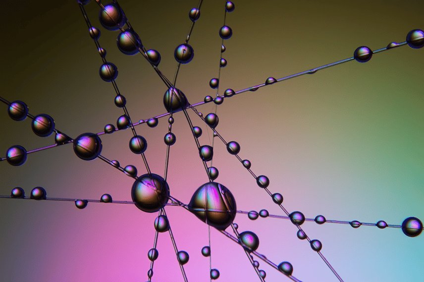 Vanddråber i makro kunst.