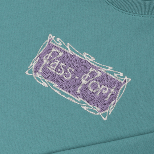 Pass~Port, Plume Unisex Crewneck, Washed Out Teal (3)
