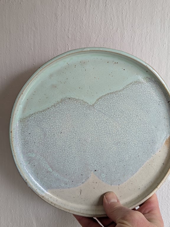 Middagstallerkener Ø25 mint/beige