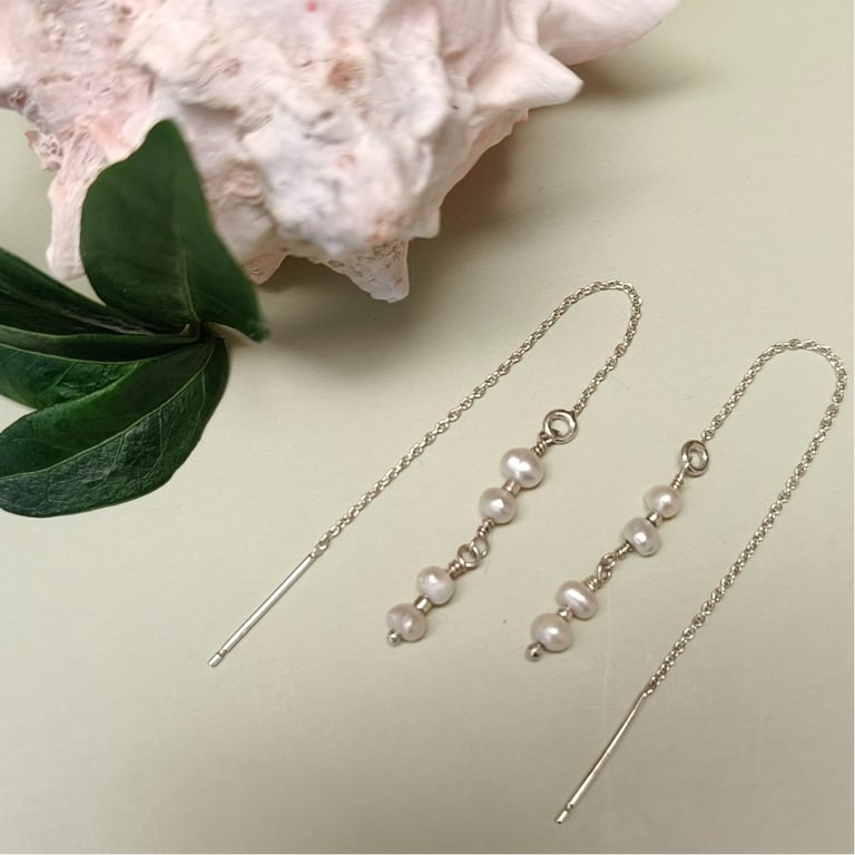 Ørekæder med ferskvandsperler