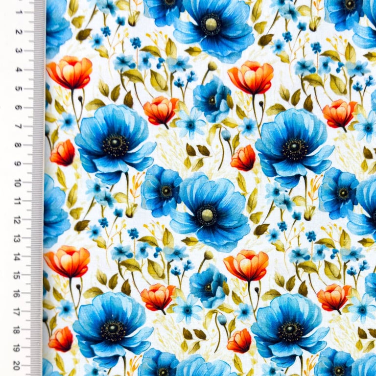 Jersey - blå blomster