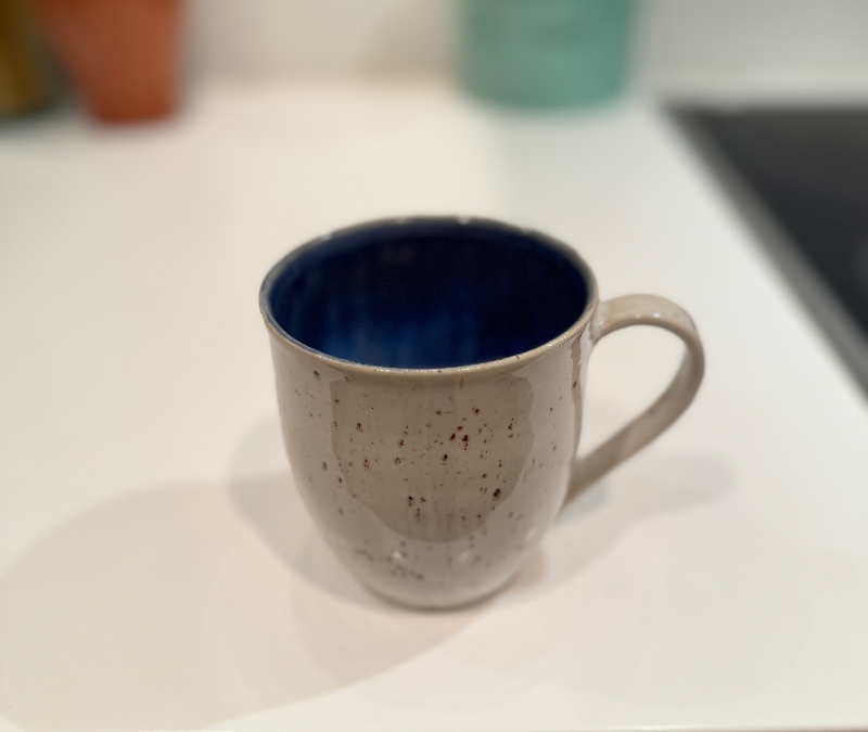 Kop råhvid med nister, safirblå effekt #5 billede 4