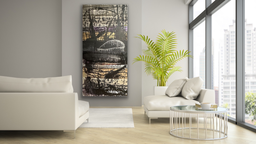 MALERI 160x80 - NÅR TO BLIVER TIL ET OPSTÅR MAGIEN billede 2