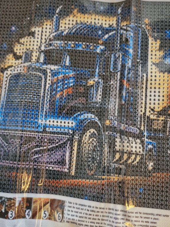 Her er der en rigtig pænt mørk blå trucker lastbil den er 20 ×20 