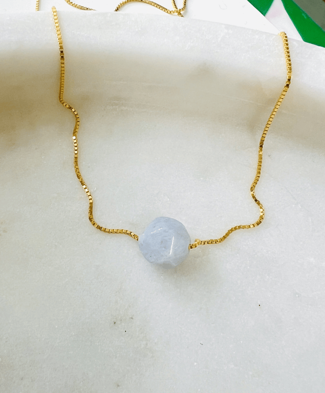 Akvamarin- star cut vedhæng billede 3