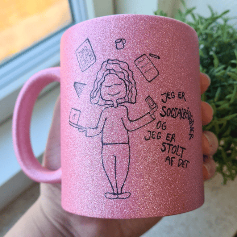 Krus: Jeg er socialrådgiver og jeg er stolt af det Pink Glimmer billede 3