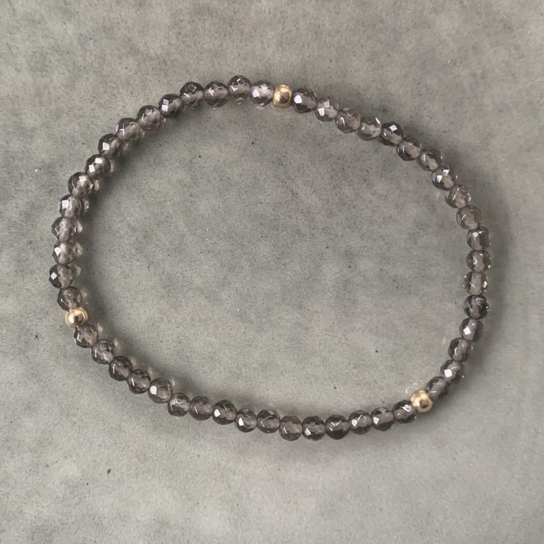 Røgkvarts armbånd 3mm billede 2