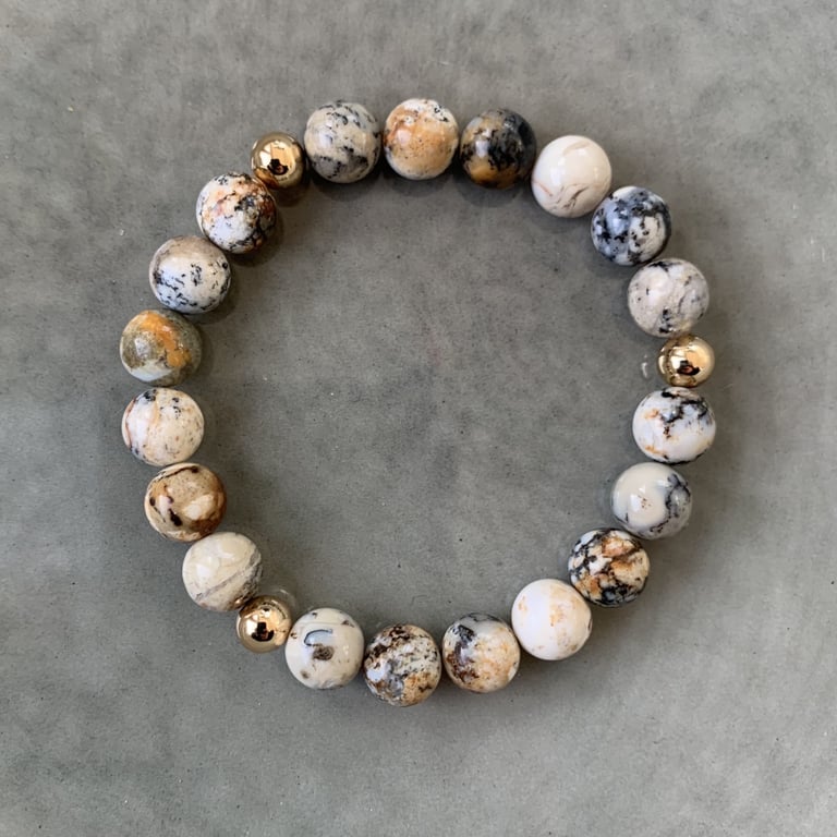 Sort opal armbånd 8mm billede 2