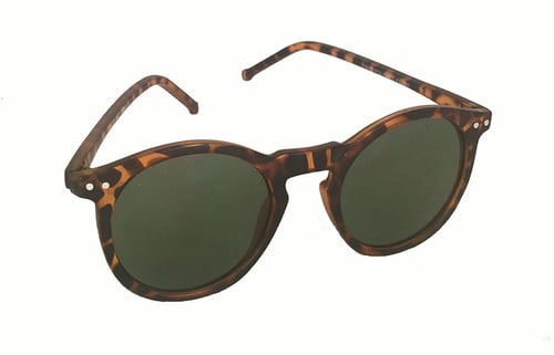 Mat leopardbrun runde solbrille (1)