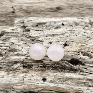 Rosakvarts ørestikker. – produktbillede