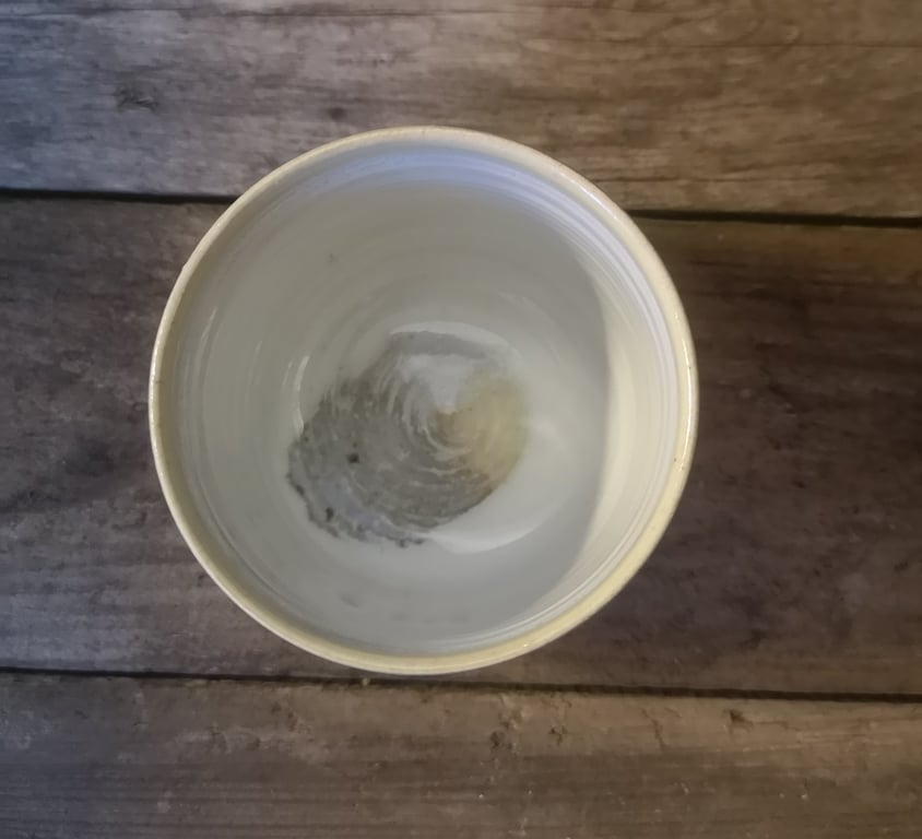 Pause kop, hvid og gul glasur billede 5