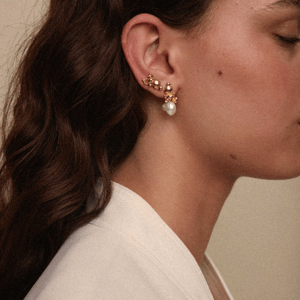 Inel Bubble Bug Pearl Earrings Gold Plated Silver – produktbillede