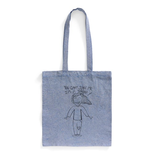 Mulepose: you cant scare me im a teacher Blå