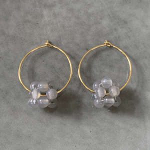 Grå agat Berries øreringe  – produktbillede