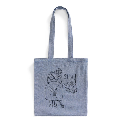 Mulepose: shhh jeg strikker Blå